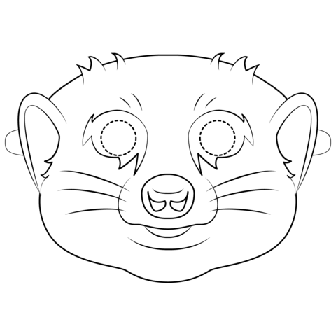 Meerkat Mask Coloring Page